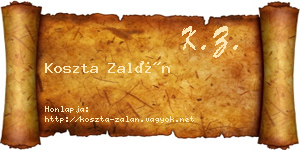 Koszta Zalán névjegykártya